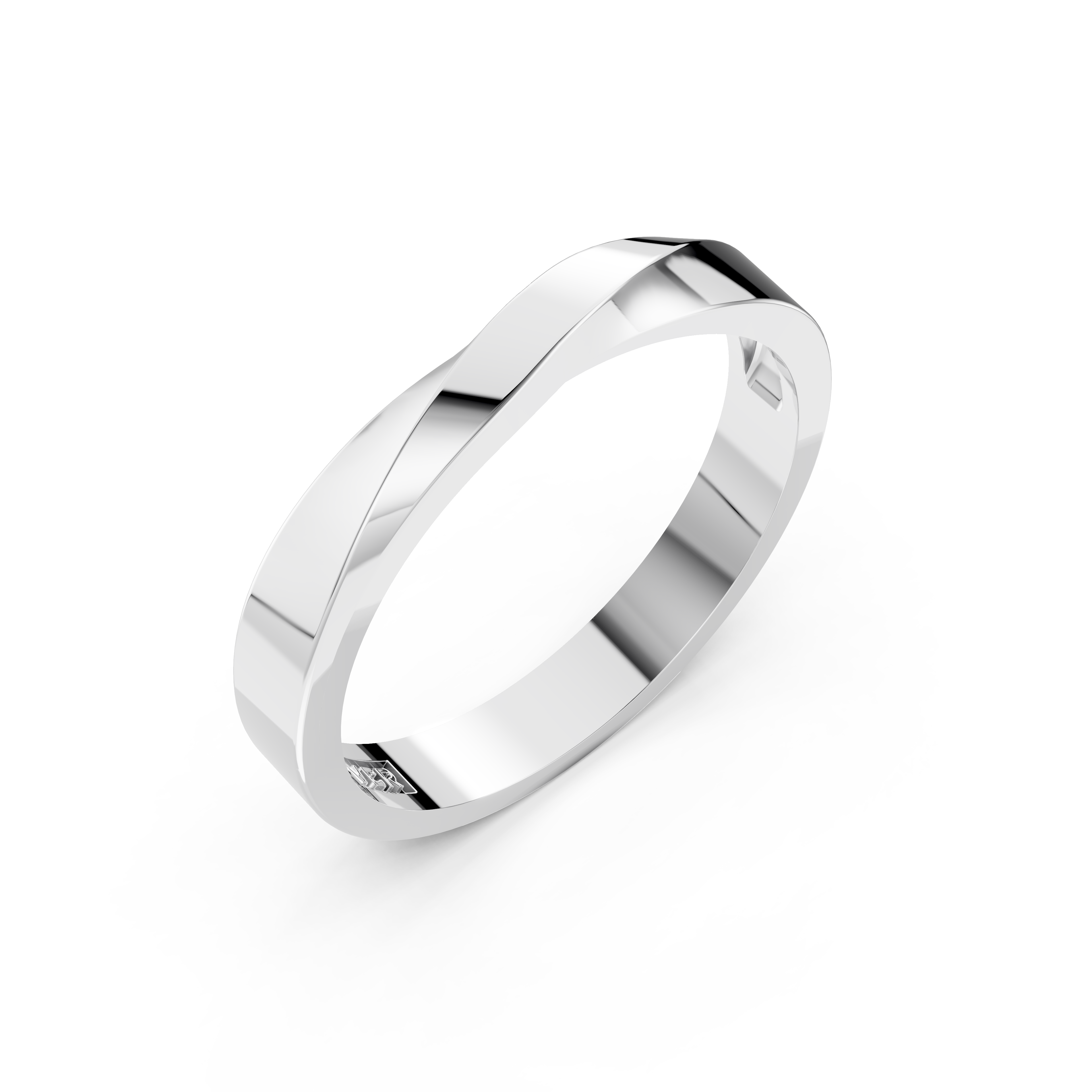 Nhẫn cưới nam Không đá Vàng trắng 14K VCR CA-0407 bản lĩnh