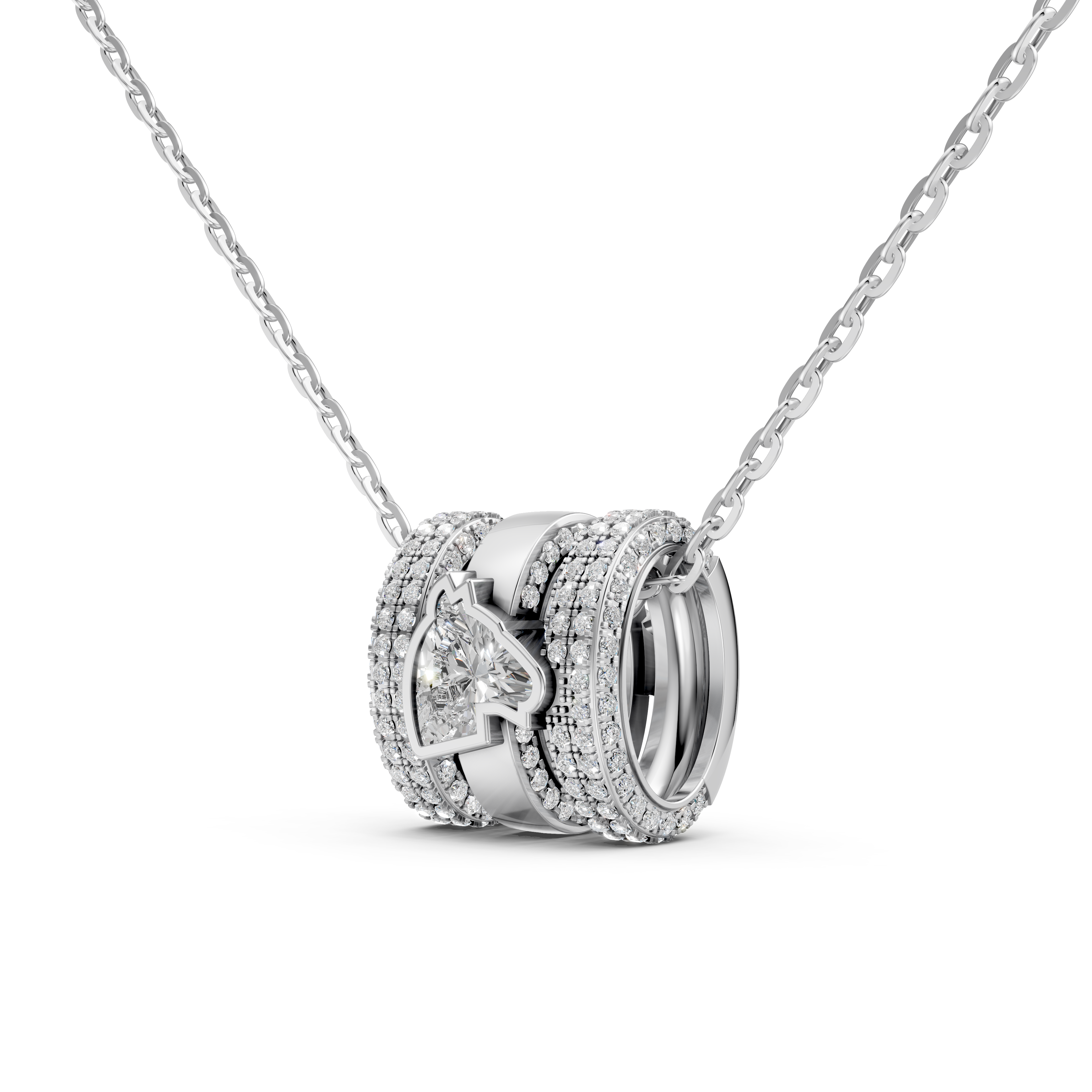 Dây chuyền nữ Kim cương Vàng trắng 18K VCR DN-0188 thanh lịch