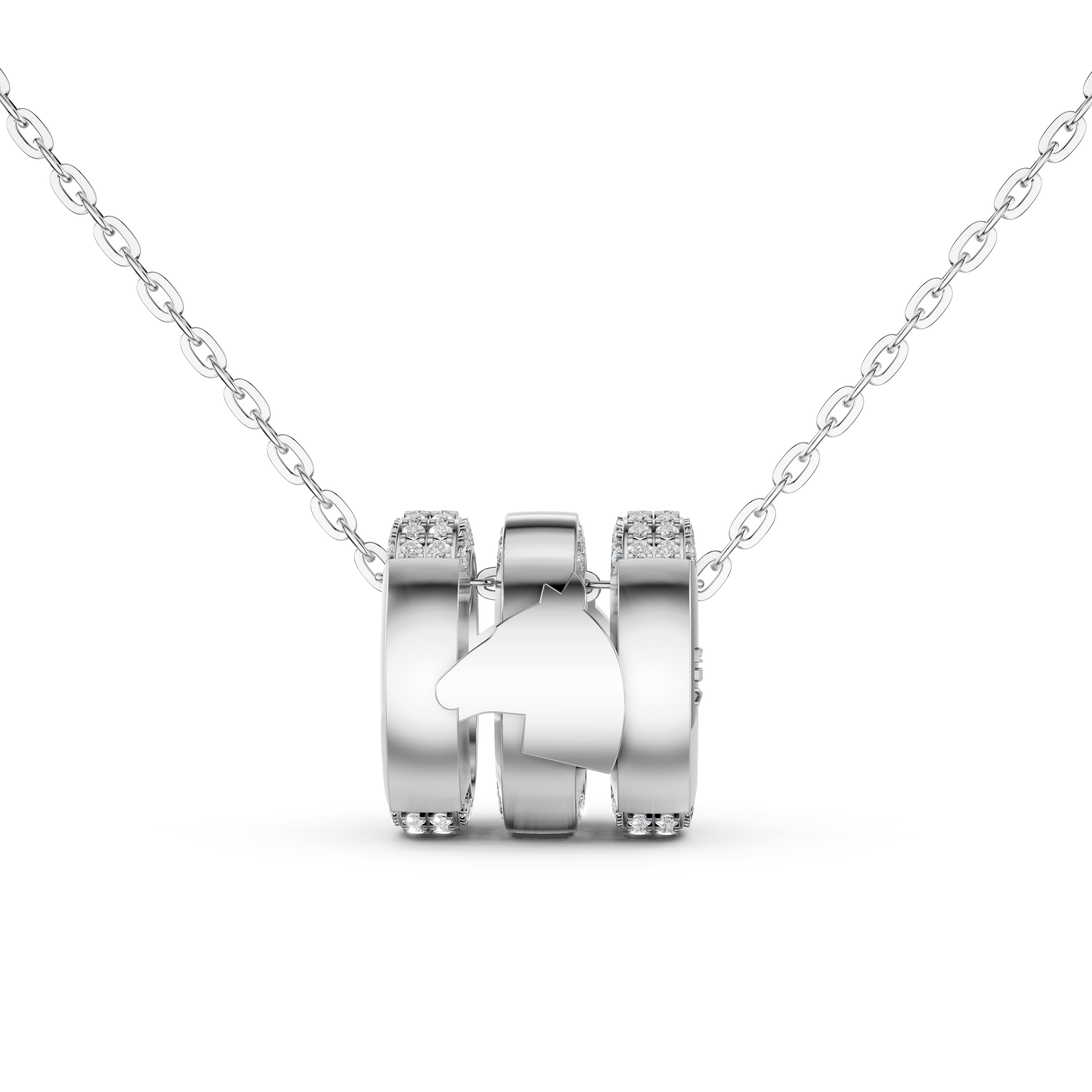 Dây chuyền nữ Kim cương Vàng trắng 18K VCR DN-0188 rực rỡ