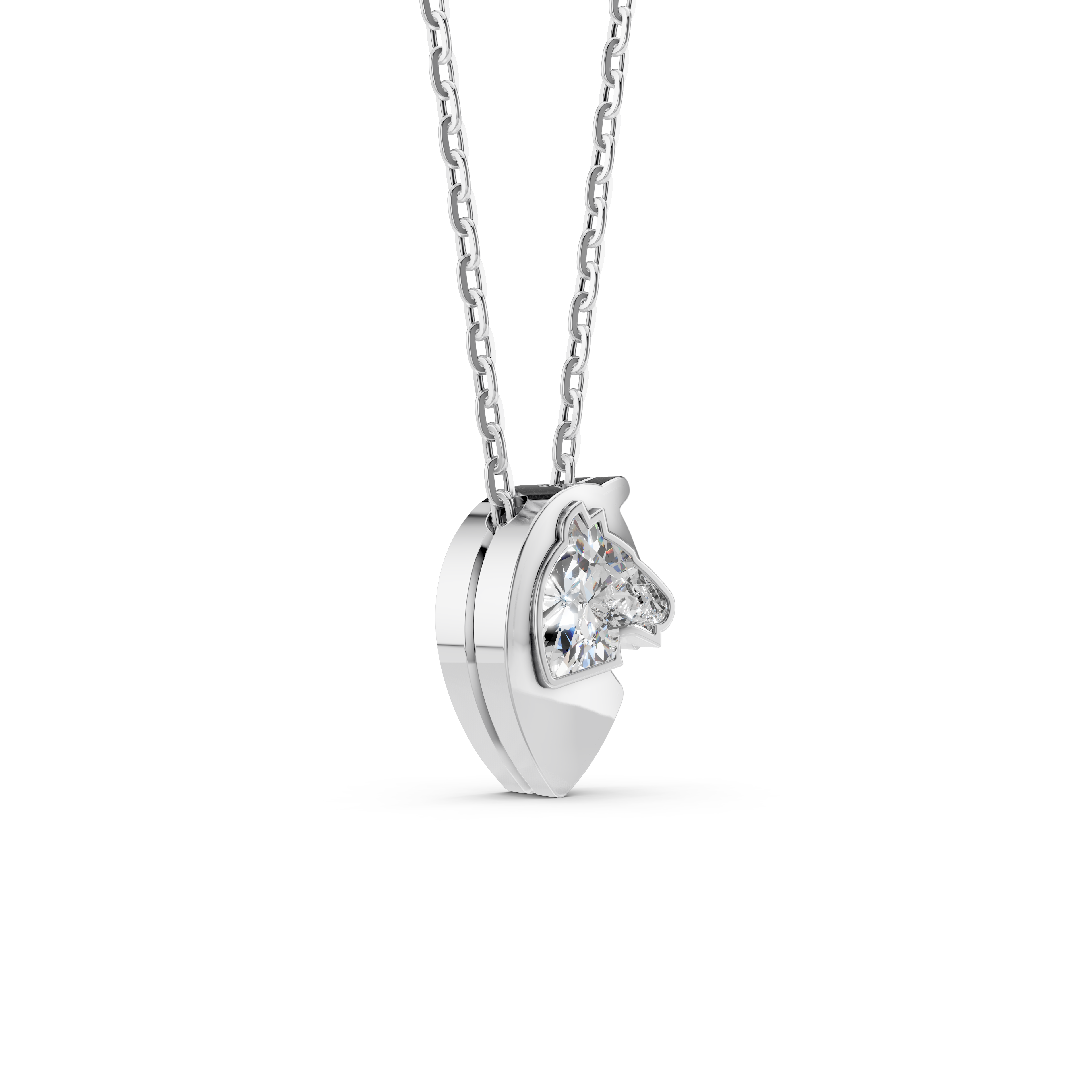 Dây chuyền nữ Kim cương Lab-grown Vàng trắng 10K VCR DN-0197 nữ tính