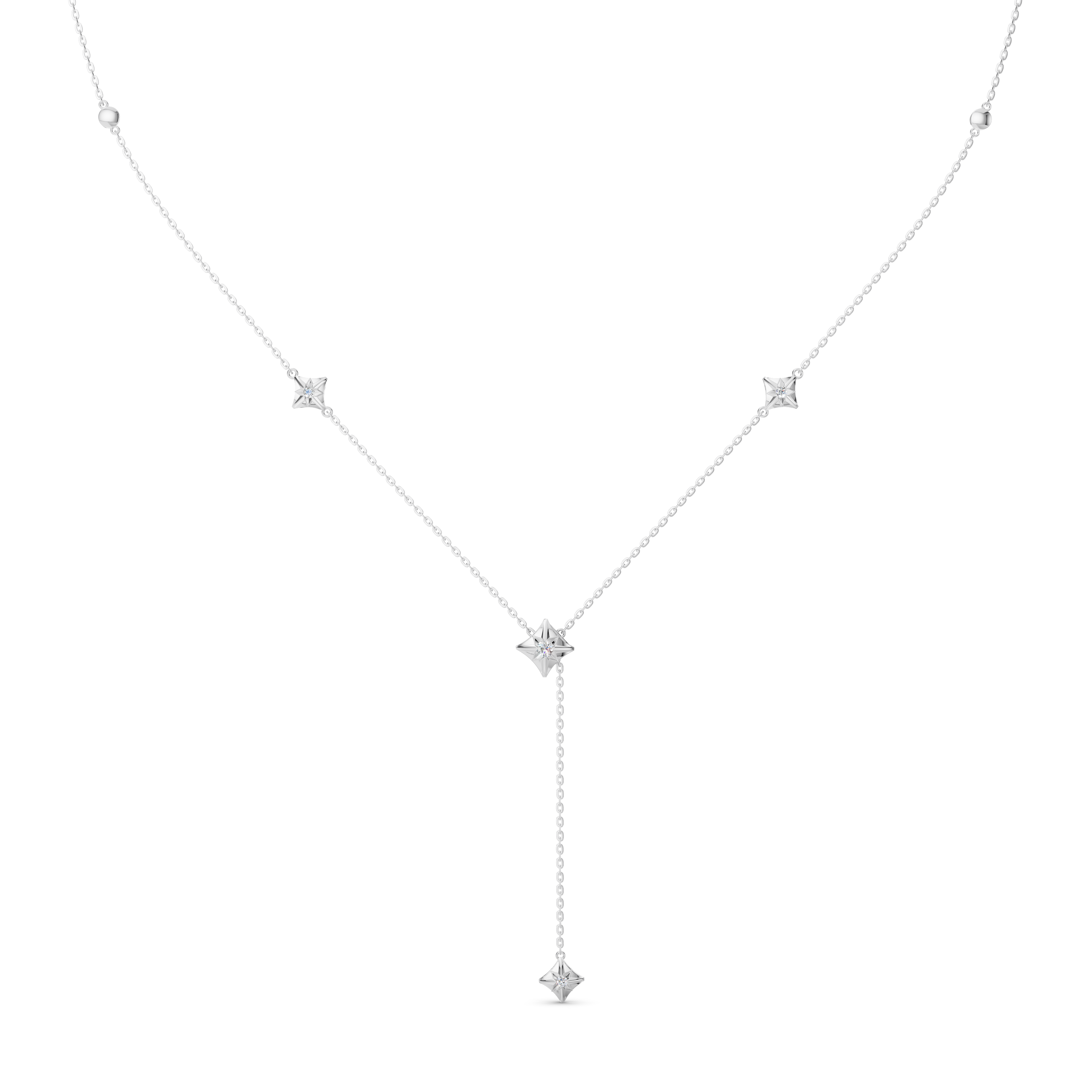 Dây chuyền nữ Kim cương Vàng trắng 10K VCR DN-0201 sang trọng