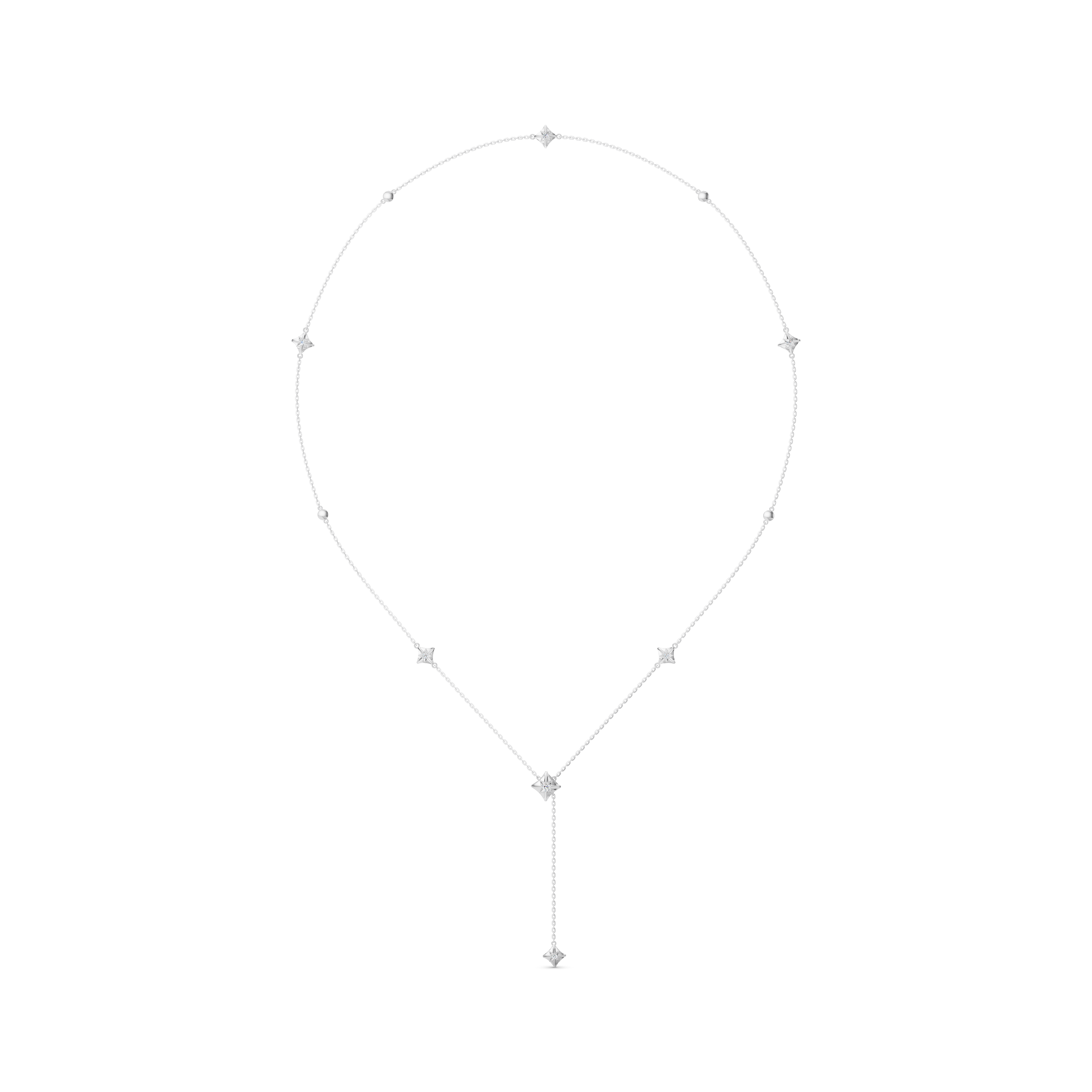 Dây chuyền nữ Kim cương Vàng trắng 10K VCR DN-0201 cuốn hút