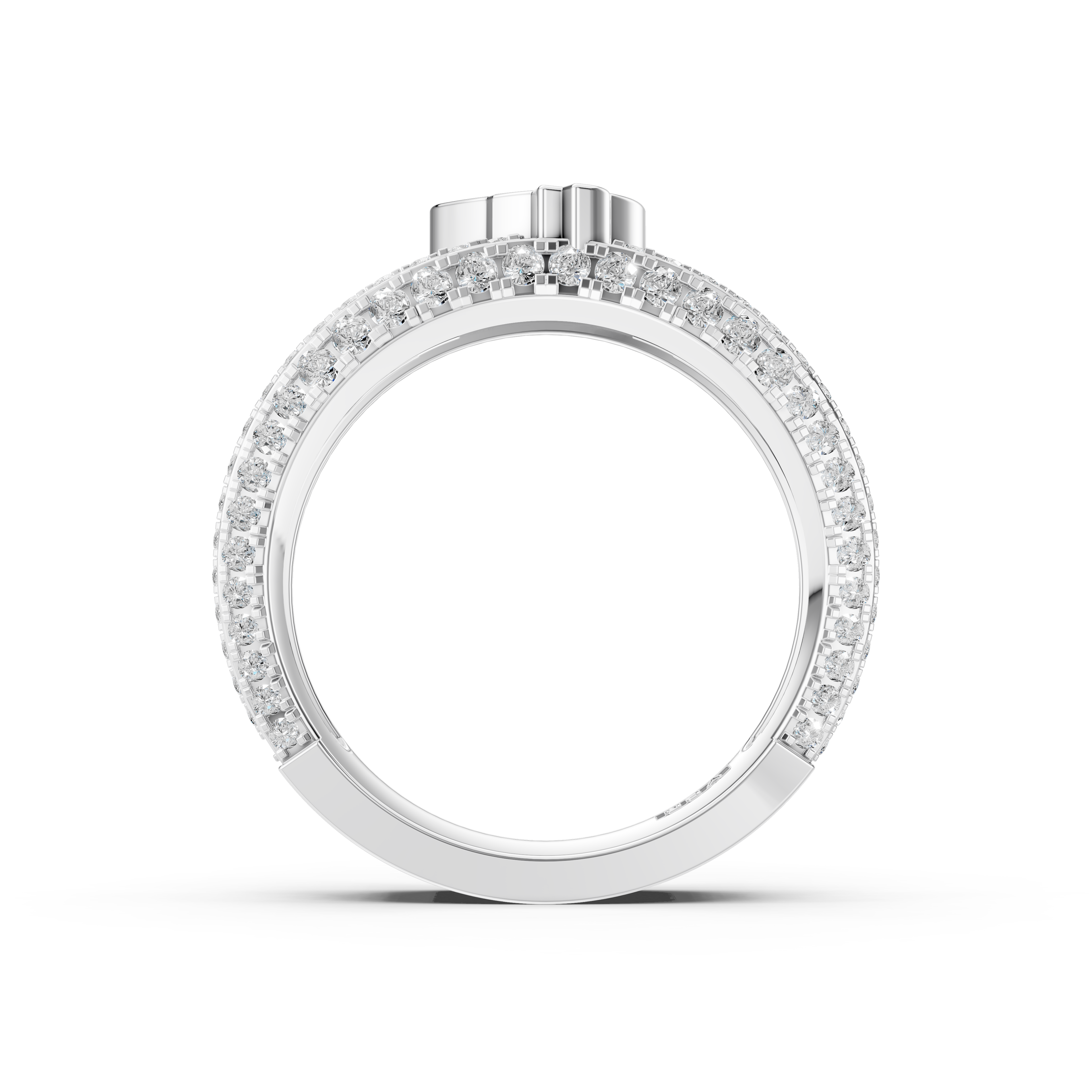 Nhẫn nữ Kim cương Lab-grown Vàng trắng 14K VCR NN-0934 khác biệt