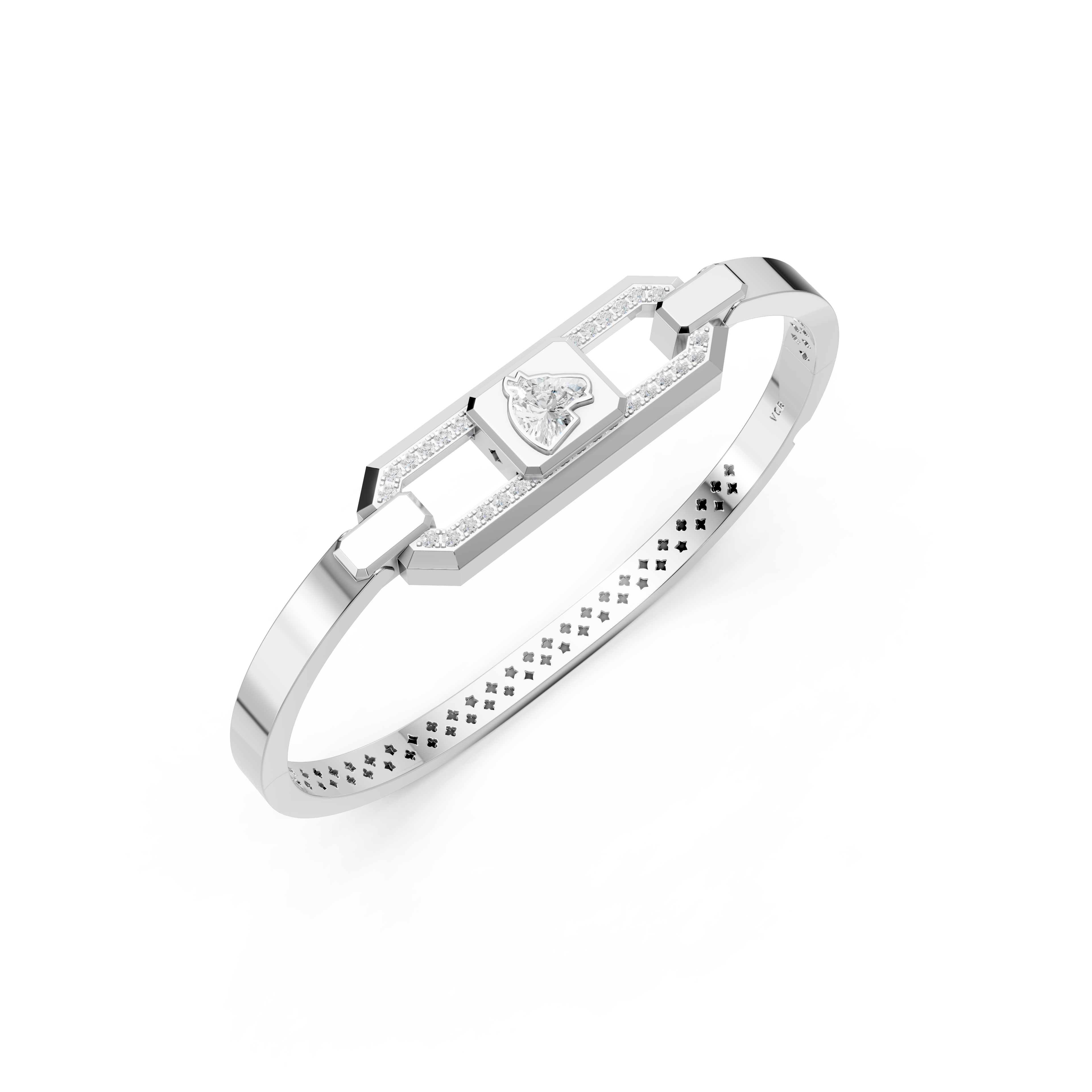 Vòng unisex Kim cương Lab-grown Vàng trắng 14K VCR VX-0002 thanh lịch cá tính