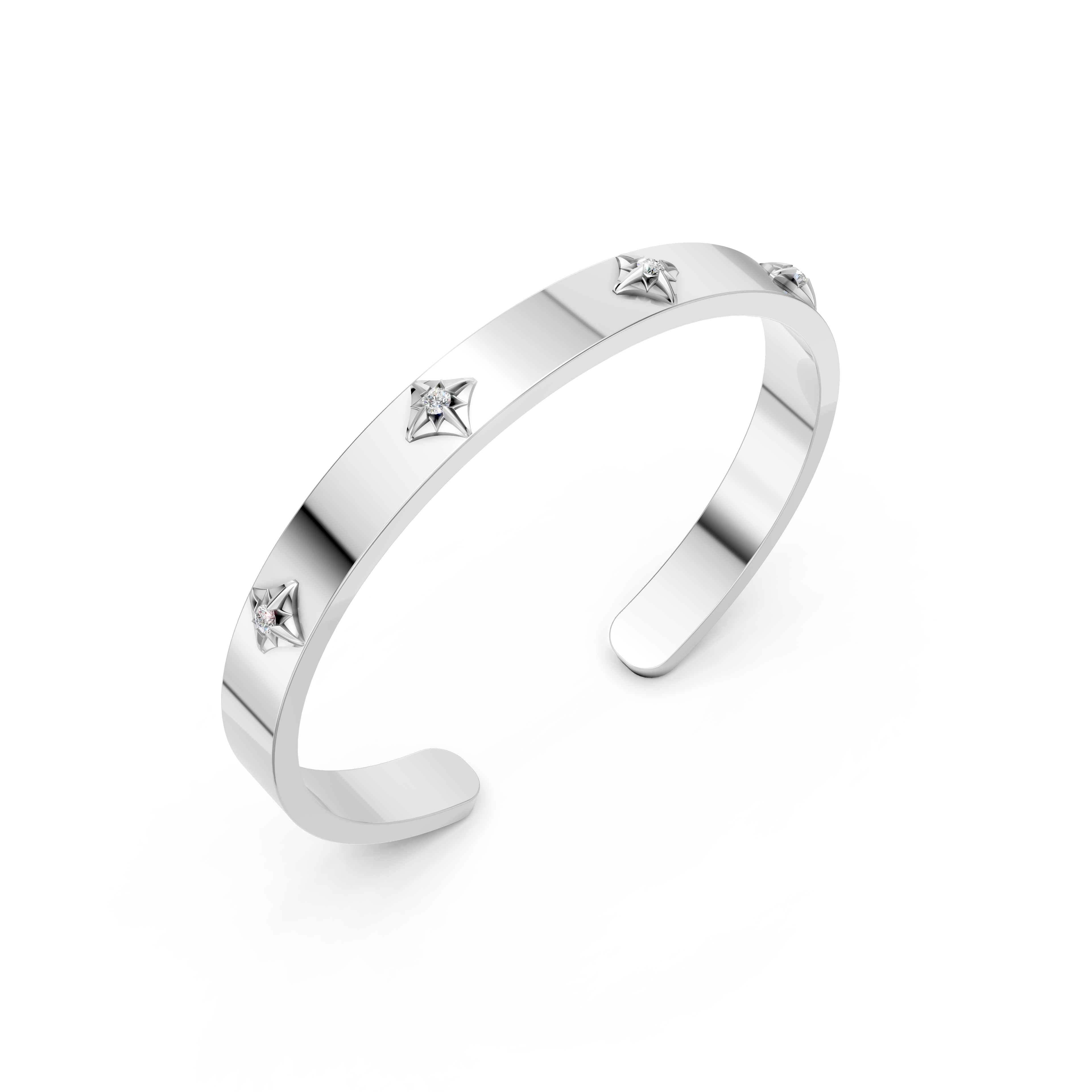 Vòng unisex Kim cương Vàng trắng 14K VCR VX-0007 nổi trội