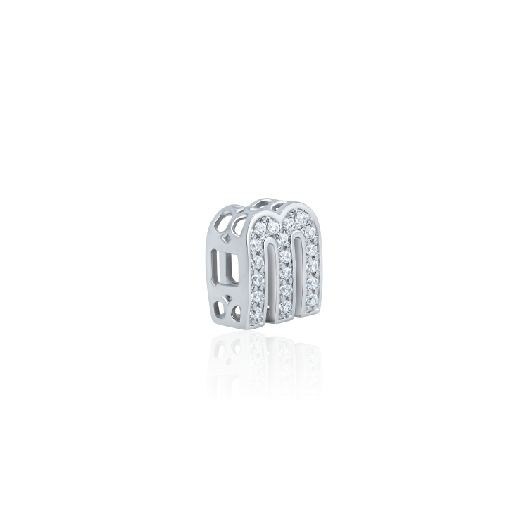 Hạt charm CZ Vàng trắng 10K VCR CH-0007 sang trọng