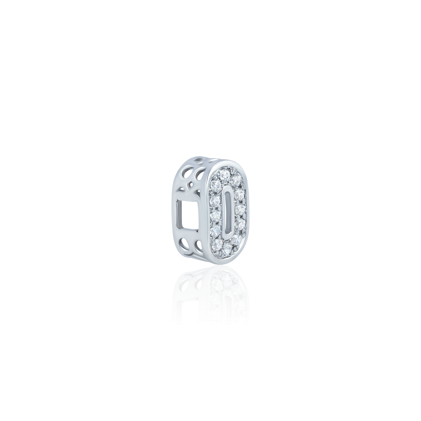 Hạt charm CZ Vàng trắng 10K VCR CH-0008 thanh lịch