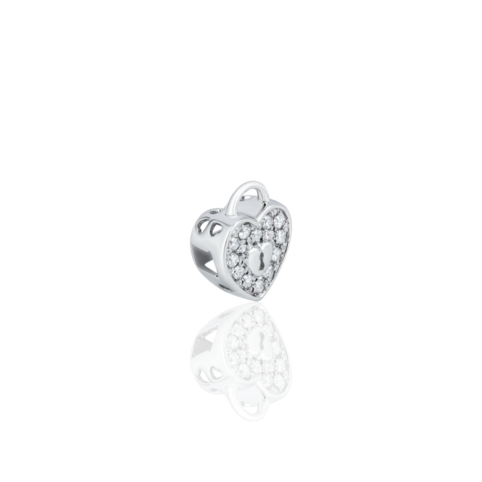 Hạt charm CZ Vàng trắng 10K VCR CH-0015 sang trọng