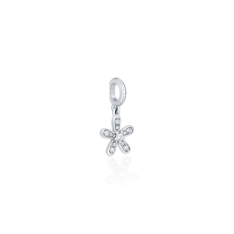 Hạt charm CZ Vàng trắng 10K VCR CH-0020 sang trọng