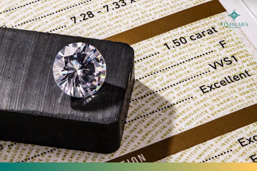 Kim cương tròn 6 Carat thường có đường kính 12ly Kim cương tròn 6 Carat thường có đường kính 12ly