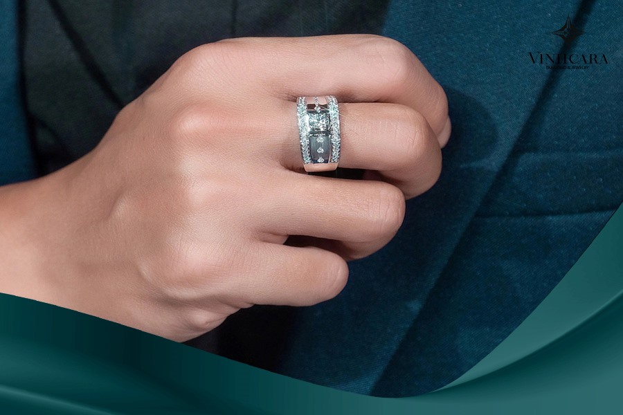 Top 6 nhẫn vàng trắng nam 14K sang trọng, đẳng cấp cho phái mạnh