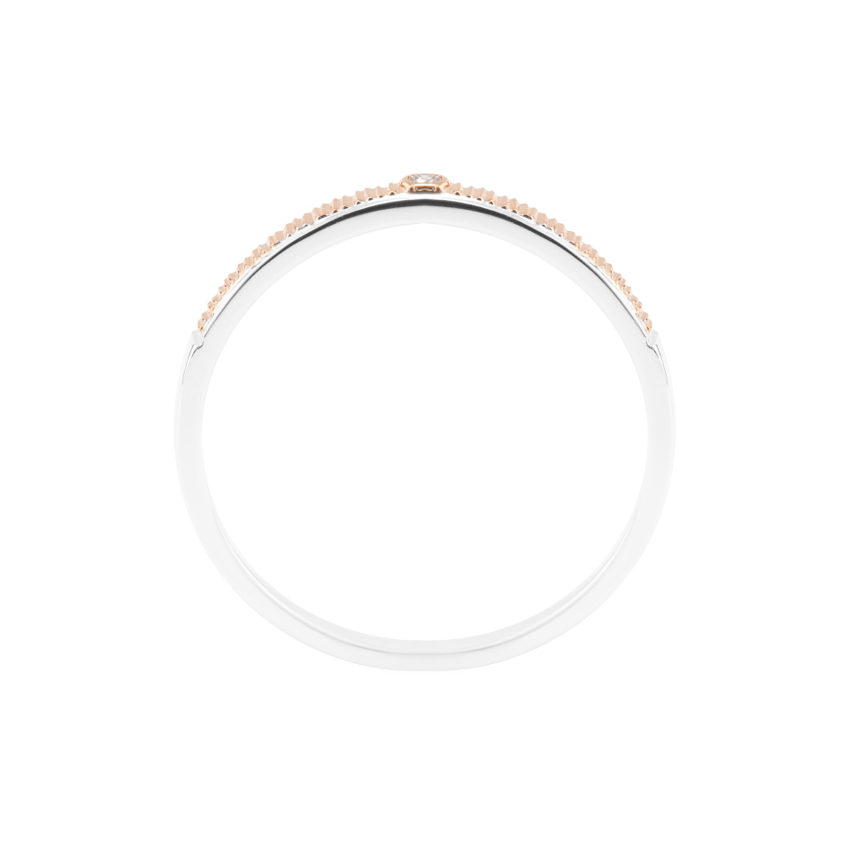 Nhẫn cưới Kim cương Vàng trắng & hồng 18K VCR CX-0389 sang trọng