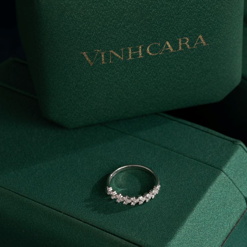 Nhẫn nữ Kim cương Vàng trắng 14K VCR NN-0911 tinh tế