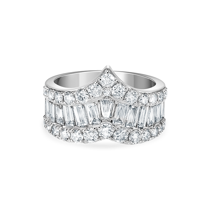 Nhẫn nữ Kim cương Vàng trắng 18K VCR NN-0457 quyến rũ 