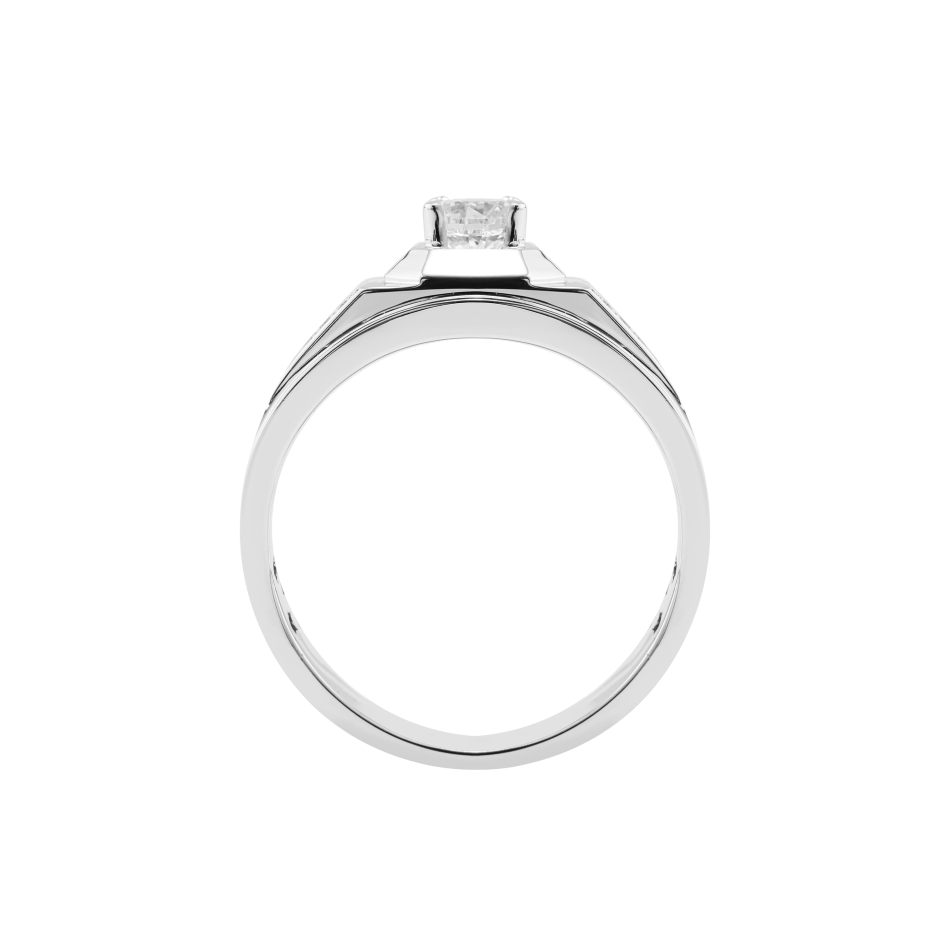 Vỏ nhẫn nam Kim cương Vàng trắng 18K VCR NA-0454 tinh xảo