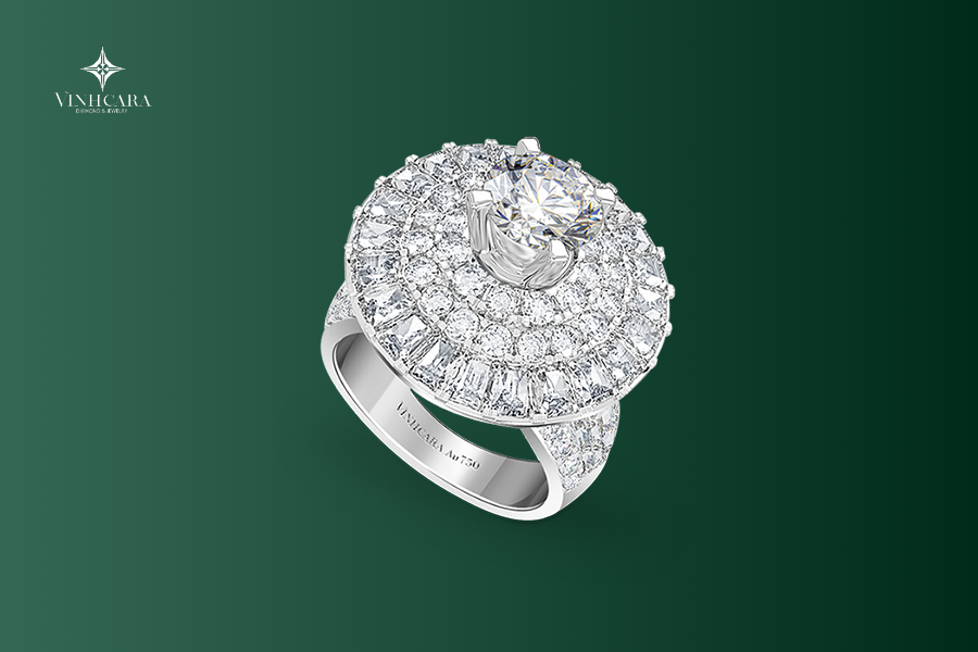Vỏ nhẫn nữ Kim cương Vàng trắng 18K VCR NN-0444 độc đáo Vỏ nhẫn nữ Kim cương Vàng trắng 18K VCR NN-0444 lạ mắt