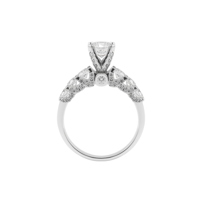 Vỏ nhẫn nữ Kim cương Vàng trắng 18K VCR NN-0903 tinh xảo